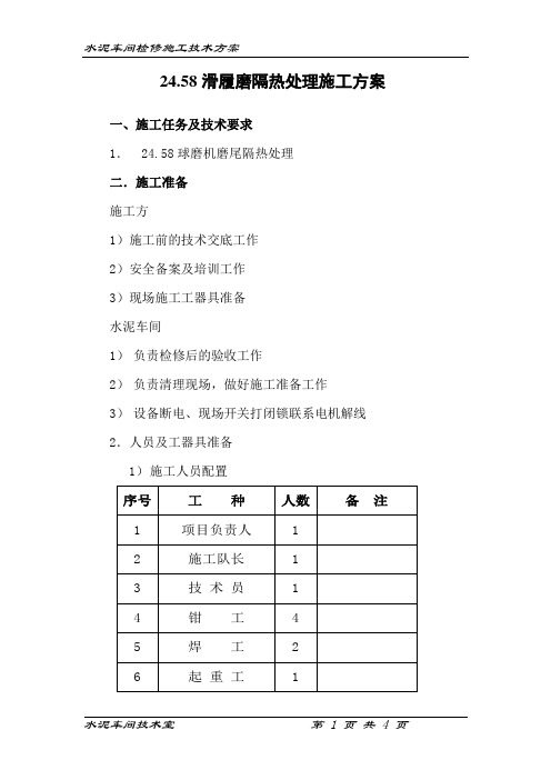 球磨隔热施工方案