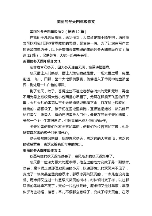 美丽的冬天四年级作文