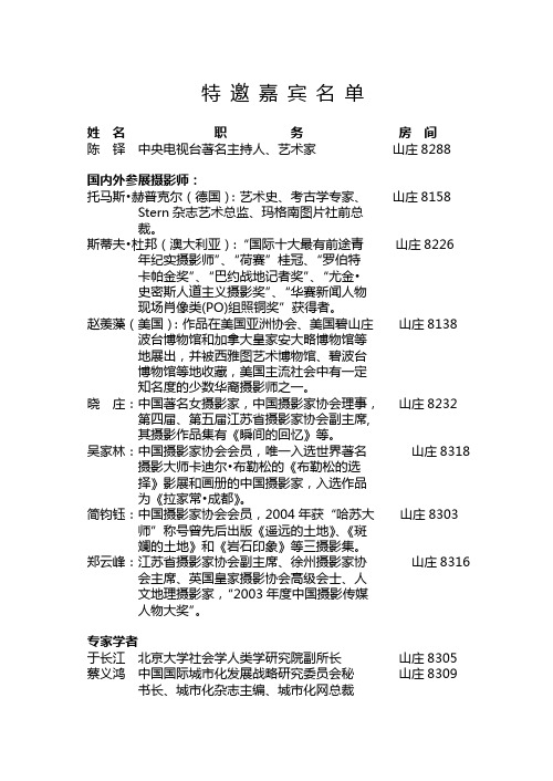 嘉宾名单(插页3)改