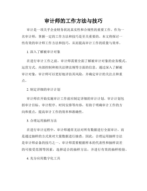 审计师的工作方法与技巧