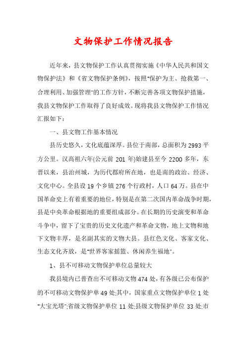 文物保护工作情况报告