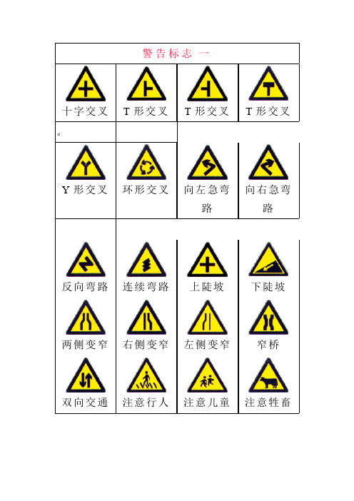 道路交通标志大全