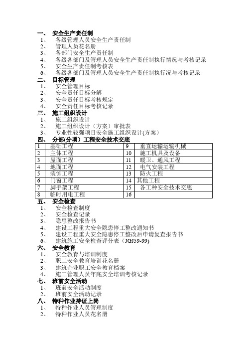 安全资料十三项