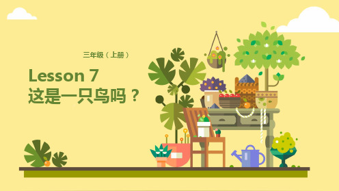 三年级上册英语课件-Lesson 7 这是一只鸟吗？