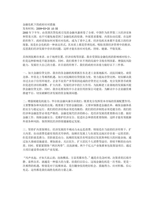 金融危机下的政府应对措施