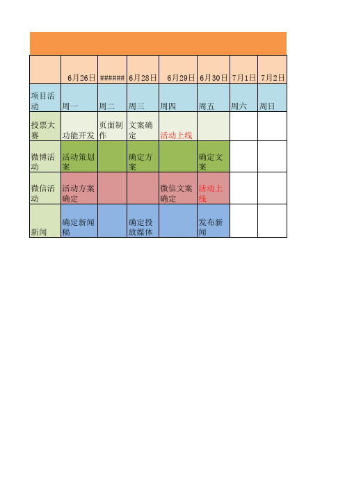 项目执行周期表