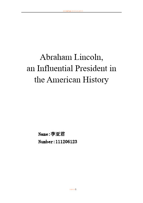 Abraham Lincoln    林肯人物简介,英文版