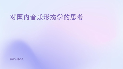 对国内音乐形态学的思考