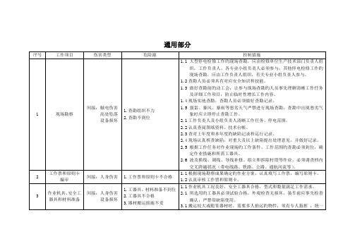 作业现场危险源辩识手册线路停电检修