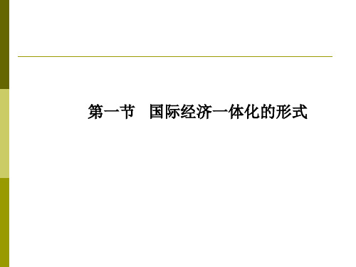 国际经济学之国际间经济一体化与关税同盟