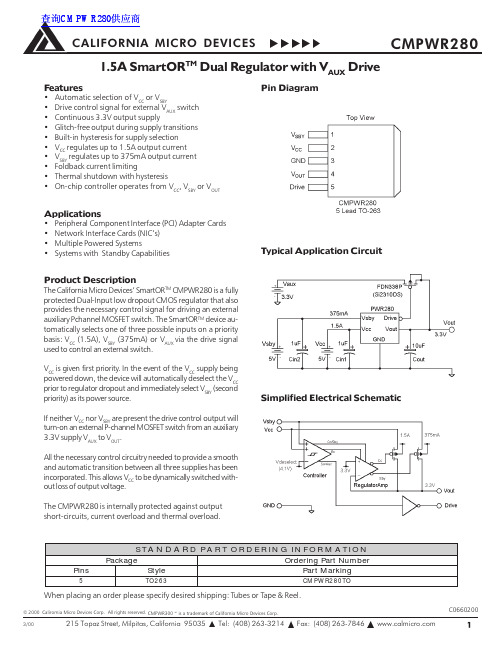 CALIFORNIA MICRO DEVICES CMPWR280 数据手册