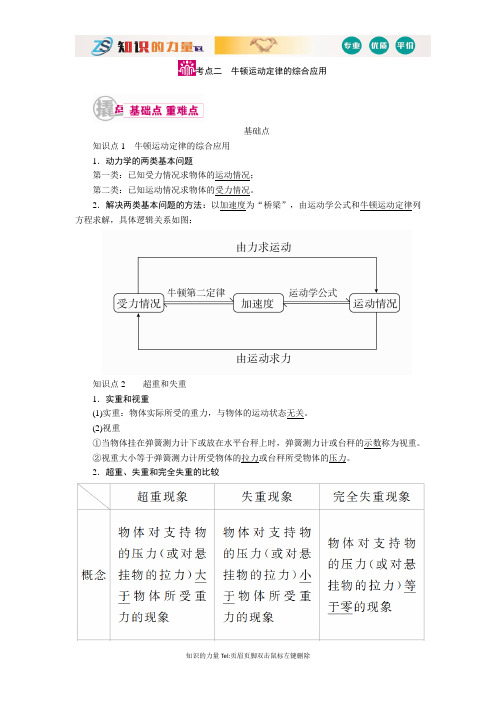 高考物理一轮复习教案： 牛顿运动定律的综合应用 Word版含解析