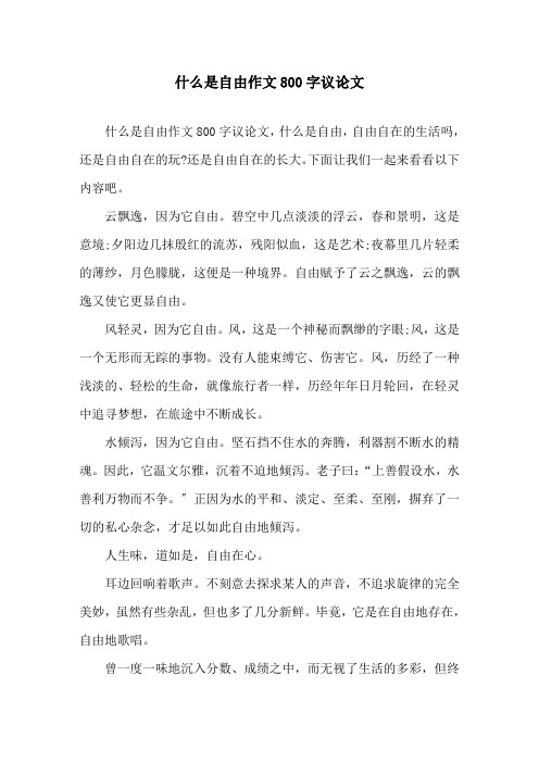 什么是自由作文800字议论文精选