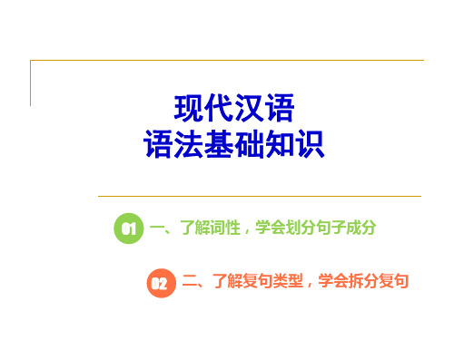 专题01  语法基础知识  47张-2022年高考语文一轮复习之病句辨析与修改精讲专练