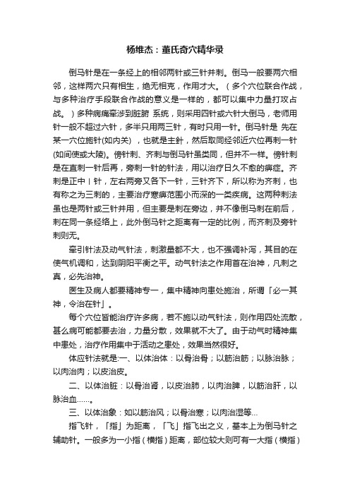 杨维杰:董氏奇穴精华录