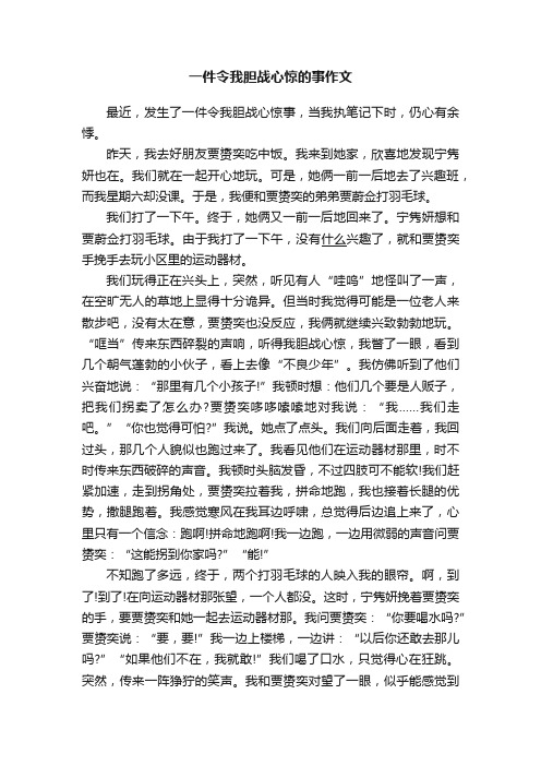 一件令我胆战心惊的事作文