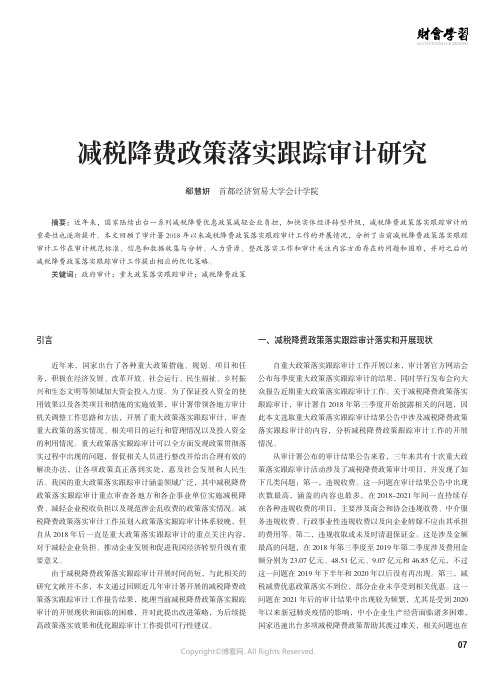 210995965_减税降费政策落实跟踪审计研究