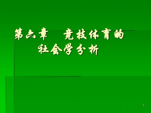 第六章 竞技体育的社会学分析