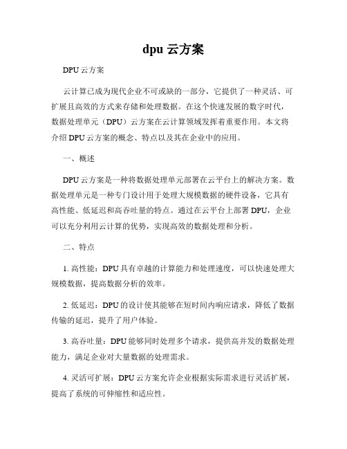 dpu 云方案