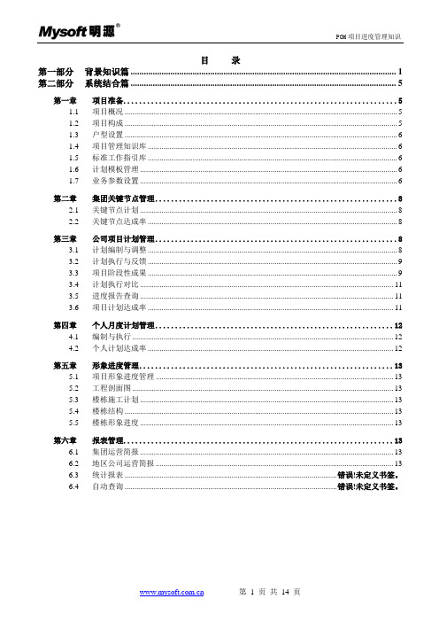 POM项目进度管理知识