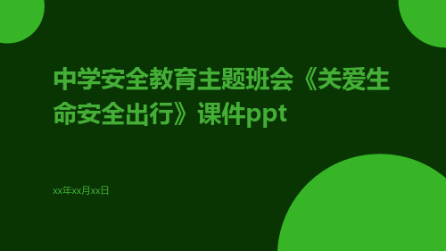 中学安全教育主题班会《关爱生命安全出行》课件