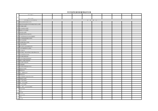 可行性研究报告质量等级评分表