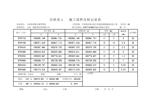 自检表1   施工放样自检记录1