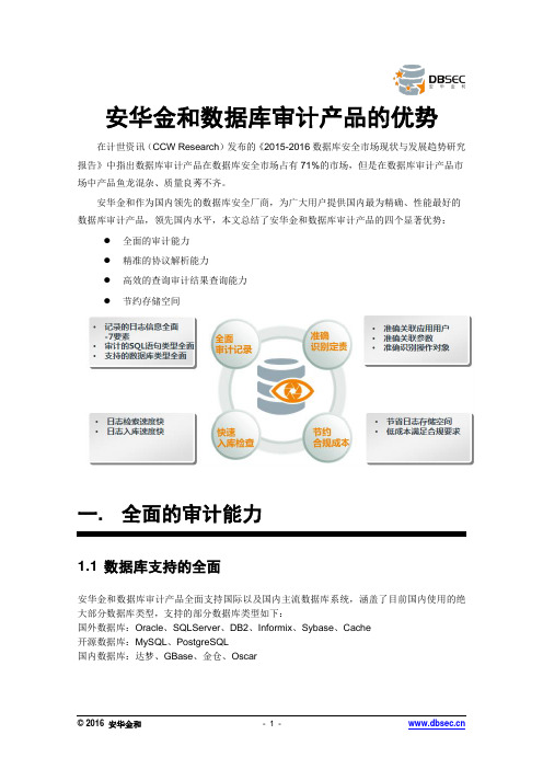 安华金和数据库审计产品优势