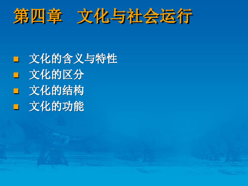 第四章   文化与社会运行 社会学概论新修(第三版)2003年版课件 第一编 社会运行概述