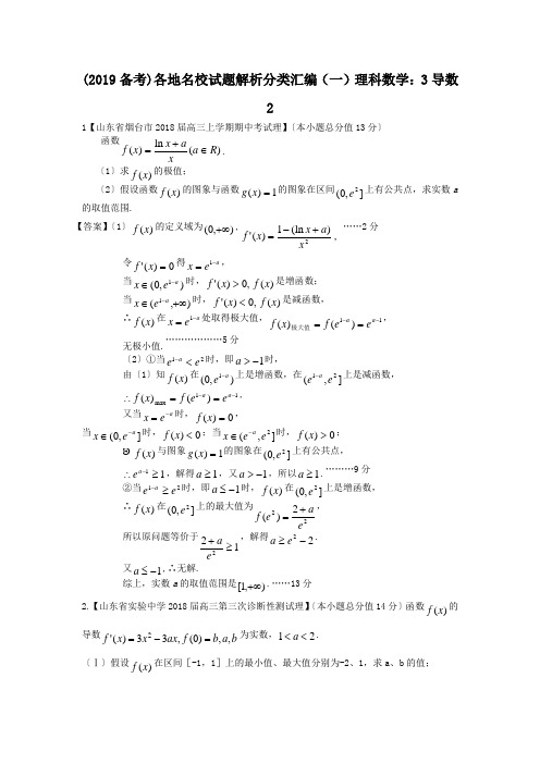 (2019备考)各地名校试题解析分类汇编(一)理科数学：3导数2.doc