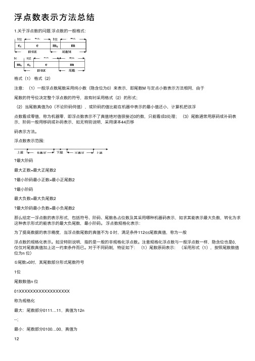 浮点数表示方法总结