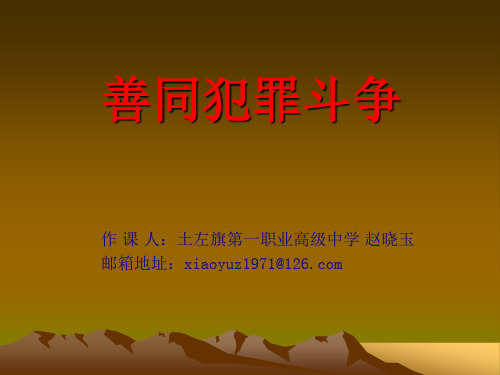 善同犯罪斗争  课件 PPt