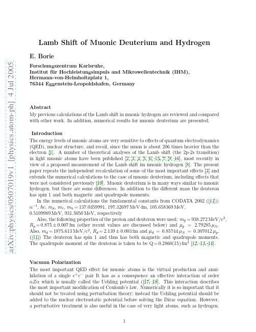 Lamb Shift of Muonic Deuterium and Hydrogen