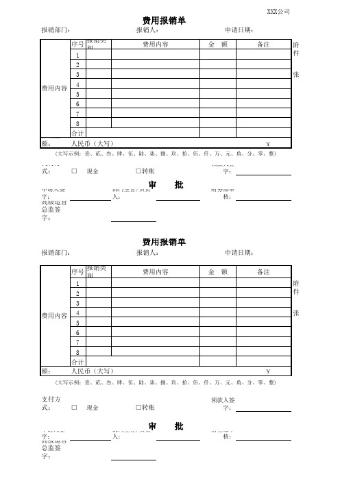 费用报销单(完美版)