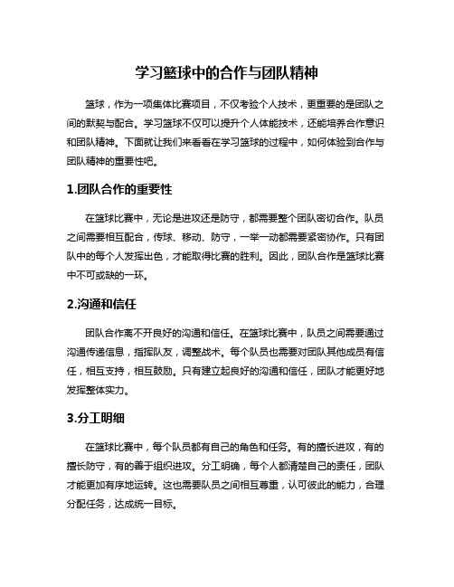 学习篮球中的合作与团队精神