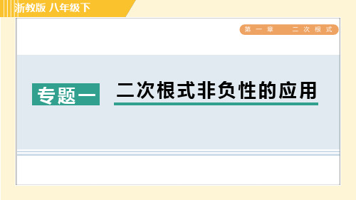 浙教版八年级数学下册第一章专题一  二次根式非负性的应用