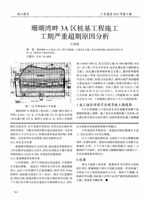 珊瑚湾畔3A区桩基工程施工工期严重超期原因分析