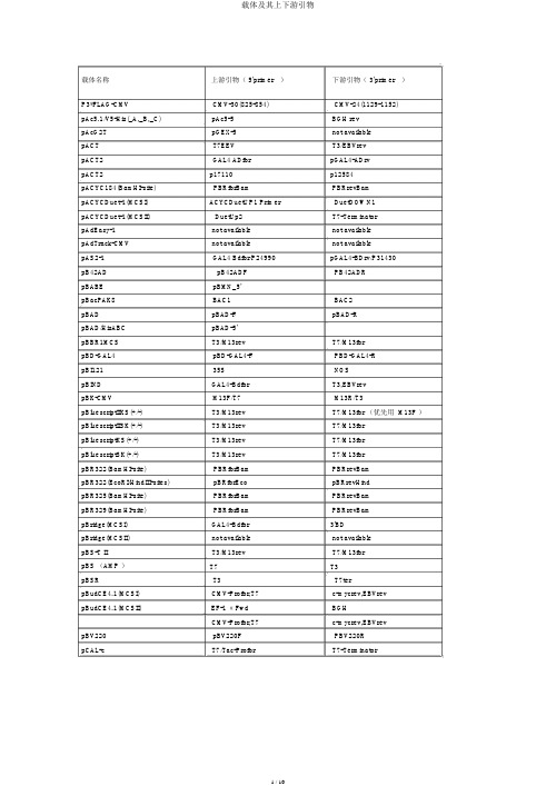 载体及其上下游引物