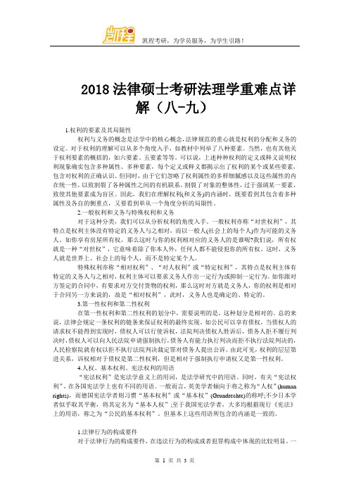 2018法律硕士考研法理学重难点详解(八-九)