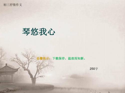 初三抒情作文《琴悠我心》250字(总5页PPT)