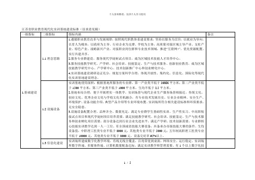 省职业教育现代化实训基地建设标准(征求意见稿)