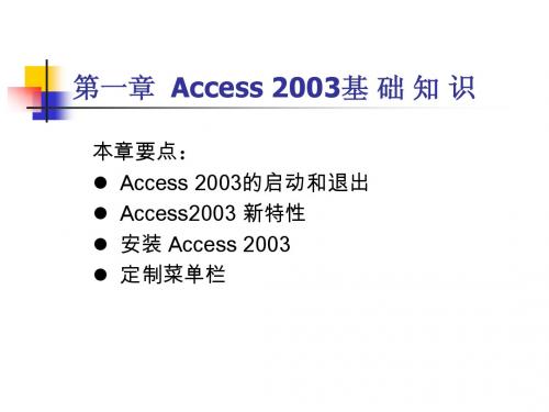 第1章 Access 2003基础知识