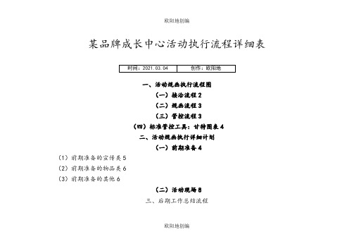 活动执行流程表之欧阳地创编