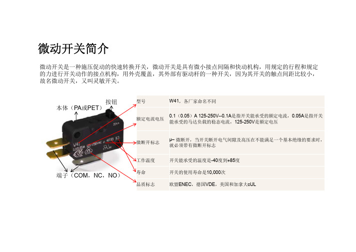 微动开关简介