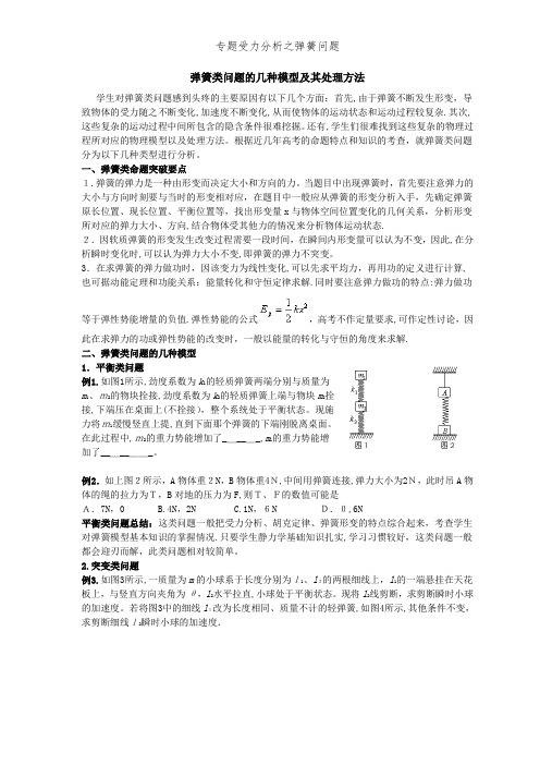 专题受力分析之弹簧问题