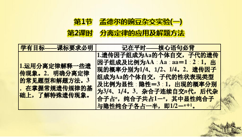人教生物必修2课件：1-1 第2课时  分离定律的应用及解题方法