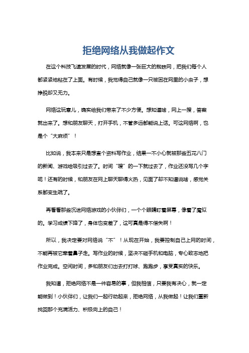 拒绝网络从我做起作文