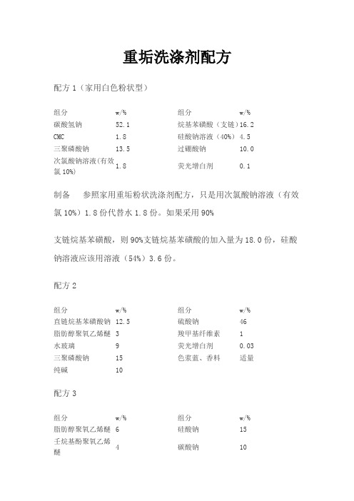 重垢洗涤剂配方