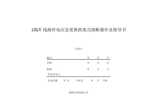 10kV线路停电应急更换跌落式熔断器作业指导书