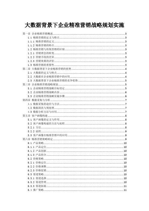 大数据背景下企业精准营销战略规划实施